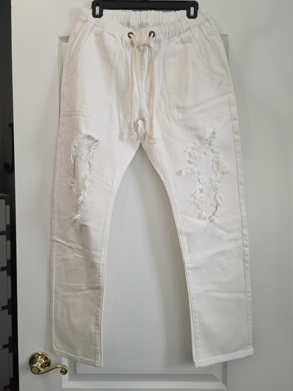 NWOT One Teaspoon Shabbies Low Waist Drawstring Boyfriend Soft White Jeans Sz S